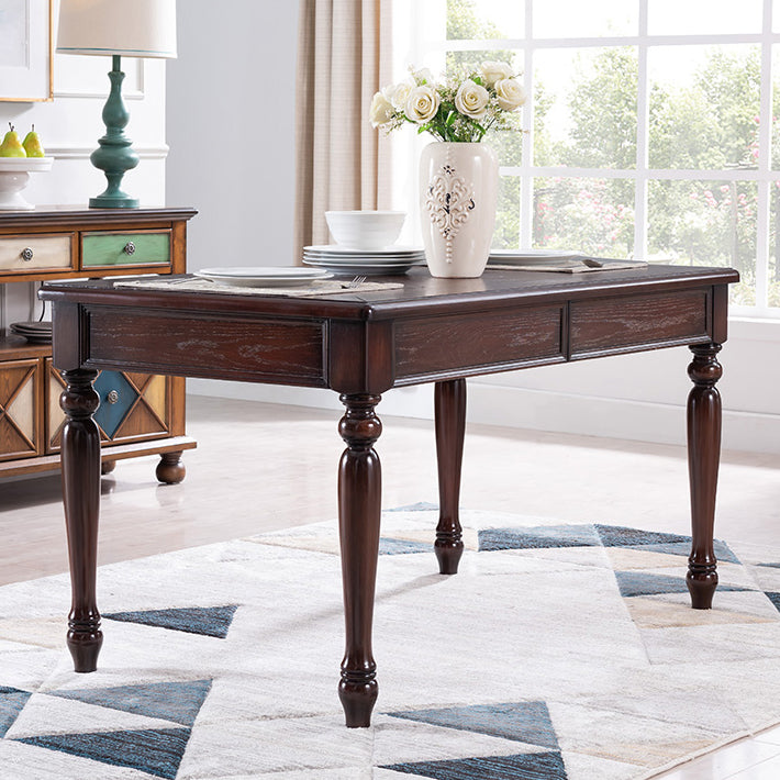 Solid Wood Mid-Century Modern Rectangle Table Wood Top Dining Table with 4 Legs Walnut Without Chairs Clearhalo ' dining_table' 'Dining Tables & Seating' 'Dining Tables' 'furn' 'furn_dining_table' 'Furniture' 'furniture_dining_table' 'Kitchen & Dining Furniture' 'kitchen&dining_furn' 'kitchen' 'kitchen_dining_table' 4033574