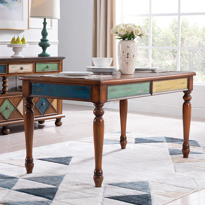 Solid Wood Mid-Century Modern Rectangle Table Wood Top Dining Table with 4 Legs Clearhalo ' dining_table' 'Dining Tables & Seating' 'Dining Tables' 'furn' 'furn_dining_table' 'Furniture' 'furniture_dining_table' 'Kitchen & Dining Furniture' 'kitchen&dining_furn' 'kitchen' 'kitchen_dining_table' 4033576