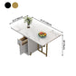 51.2''L Contemporary Sintered Stone Dining Table Folding White Dining Table for Kitchen Clearhalo ' dining_table' 'Dining Tables & Seating' 'Dining Tables' 'furn' 'furn_dining_table' 'Furniture' 'furniture_dining_table' 'Kitchen & Dining Furniture' 'kitchen&dining_furn' 'kitchen' 'kitchen_dining_table' 4033596