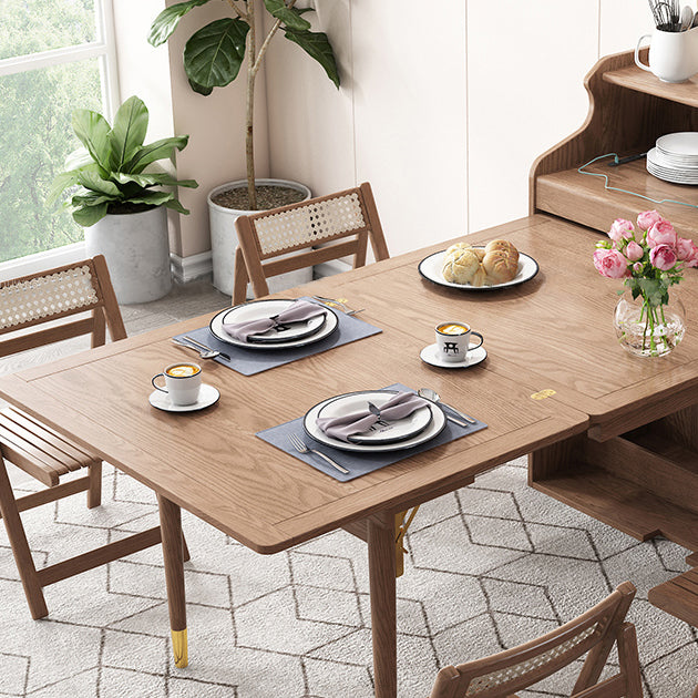 55.1-inch Rectangle Wood Color Dining Table Solid Wood Table Mid-Century Modern for Home Clearhalo ' dining_table' 'Dining Tables & Seating' 'Dining Tables' 'furn' 'furn_dining_table' 'Furniture' 'furniture_dining_table' 'Kitchen & Dining Furniture' 'kitchen&dining_furn' 'kitchen' 'kitchen_dining_table' 4033616