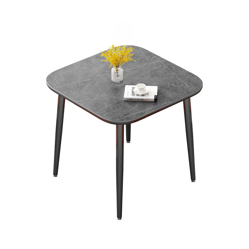 Modern Style Dining Table Sintered Stone Dinner Table with Black Frame Square Gray Without Chairs Clearhalo ' dining_table' 'Dining Tables & Seating' 'Dining Tables' 'furn' 'furn_dining_table' 'Furniture' 'furniture_dining_table' 'Kitchen & Dining Furniture' 'kitchen&dining_furn' 'kitchen' 'kitchen_dining_table' 4033622