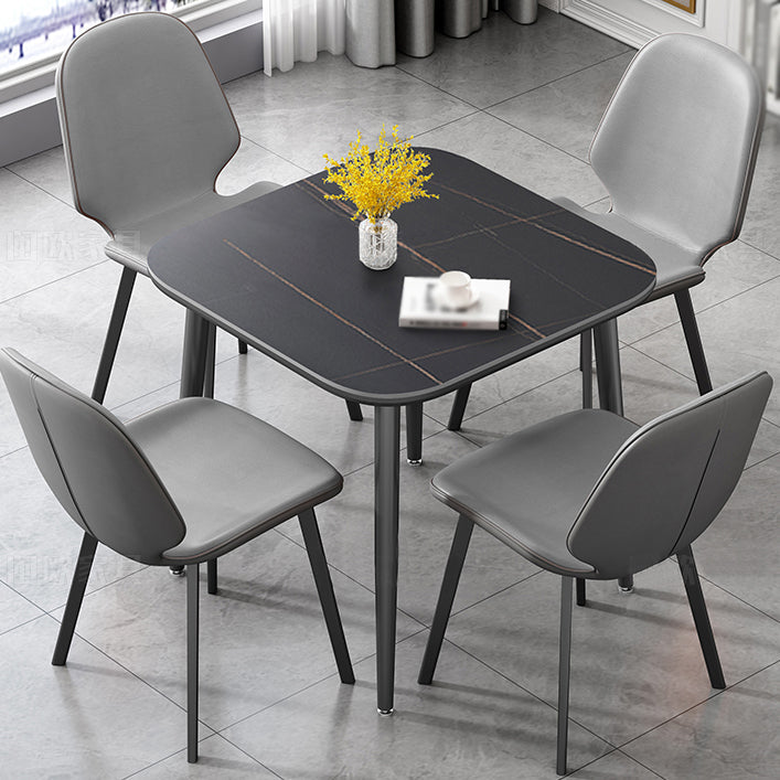 Modern Style Dining Table Sintered Stone Dinner Table with Black Frame Clearhalo ' dining_table' 'Dining Tables & Seating' 'Dining Tables' 'furn' 'furn_dining_table' 'Furniture' 'furniture_dining_table' 'Kitchen & Dining Furniture' 'kitchen&dining_furn' 'kitchen' 'kitchen_dining_table' 4033624