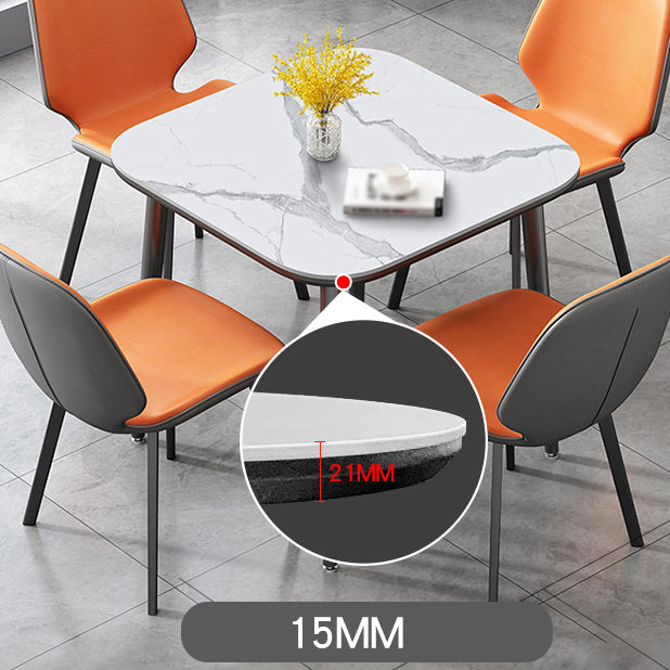 Modern Style Dining Table Sintered Stone Dinner Table with Black Frame Clearhalo ' dining_table' 'Dining Tables & Seating' 'Dining Tables' 'furn' 'furn_dining_table' 'Furniture' 'furniture_dining_table' 'Kitchen & Dining Furniture' 'kitchen&dining_furn' 'kitchen' 'kitchen_dining_table' 4033628