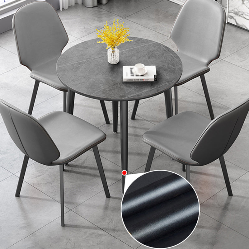 Modern Style Dining Table Sintered Stone Dinner Table with Black Frame Clearhalo ' dining_table' 'Dining Tables & Seating' 'Dining Tables' 'furn' 'furn_dining_table' 'Furniture' 'furniture_dining_table' 'Kitchen & Dining Furniture' 'kitchen&dining_furn' 'kitchen' 'kitchen_dining_table' 4033629
