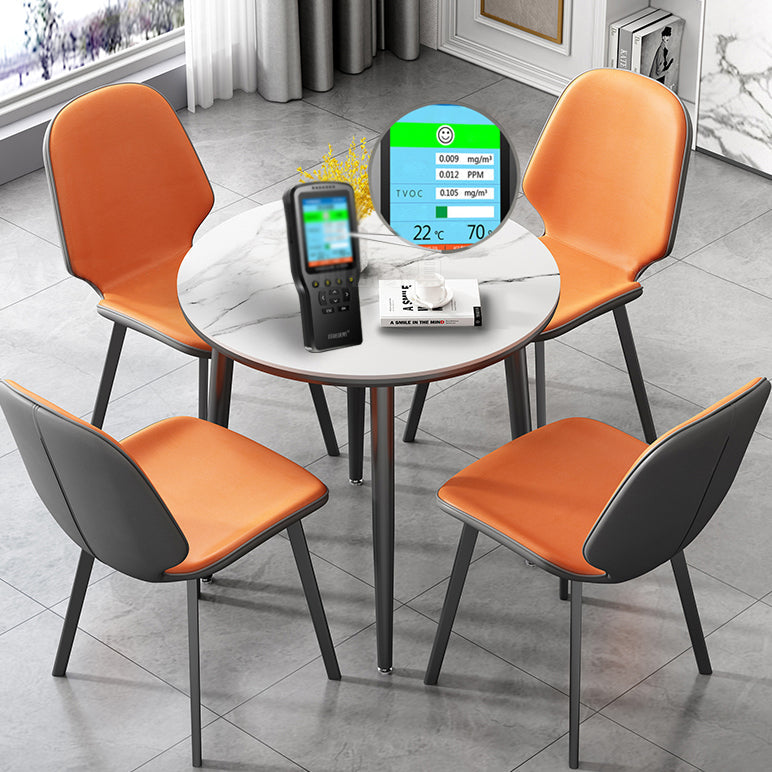 Modern Style Dining Table Sintered Stone Dinner Table with Black Frame Clearhalo ' dining_table' 'Dining Tables & Seating' 'Dining Tables' 'furn' 'furn_dining_table' 'Furniture' 'furniture_dining_table' 'Kitchen & Dining Furniture' 'kitchen&dining_furn' 'kitchen' 'kitchen_dining_table' 4033631