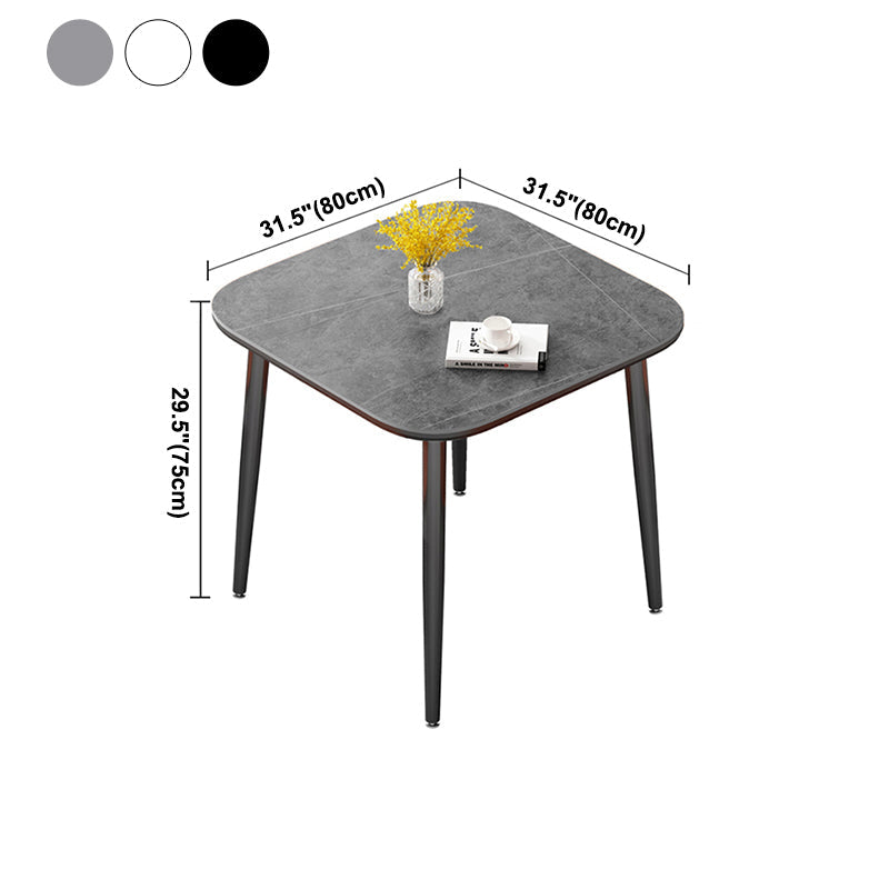 Modern Style Dining Table Sintered Stone Dinner Table with Black Frame Clearhalo ' dining_table' 'Dining Tables & Seating' 'Dining Tables' 'furn' 'furn_dining_table' 'Furniture' 'furniture_dining_table' 'Kitchen & Dining Furniture' 'kitchen&dining_furn' 'kitchen' 'kitchen_dining_table' 4033633