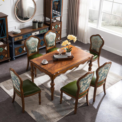 Rectangle Wood Color Dining Table Solid Rubberwood Table Victorian with 4 Legs Natural 51.2"L x 31.5"W x 29.5"H Without Chairs Clearhalo ' dining_table' 'Dining Tables & Seating' 'Dining Tables' 'furn' 'furn_dining_table' 'Furniture' 'furniture_dining_table' 'Kitchen & Dining Furniture' 'kitchen&dining_furn' 'kitchen' 'kitchen_dining_table' 4033638