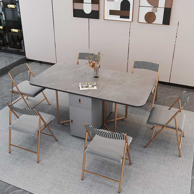 Modern Dining Table Sintered Stone Drop-Leaf Dining Table for Home Use Clearhalo ' dining_table' 'Dining Tables & Seating' 'Dining Tables' 'furn' 'furn_dining_table' 'Furniture' 'furniture_dining_table' 'Kitchen & Dining Furniture' 'kitchen&dining_furn' 'kitchen' 'kitchen_dining_table' 4033660
