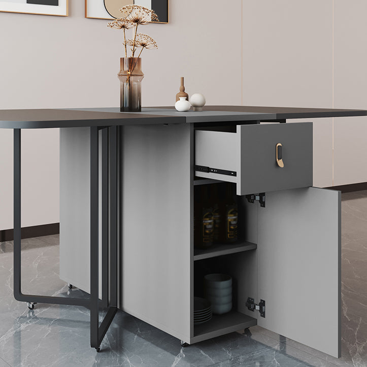 Modern Dining Table Sintered Stone Drop-Leaf Dining Table for Home Use Clearhalo ' dining_table' 'Dining Tables & Seating' 'Dining Tables' 'furn' 'furn_dining_table' 'Furniture' 'furniture_dining_table' 'Kitchen & Dining Furniture' 'kitchen&dining_furn' 'kitchen' 'kitchen_dining_table' 4033664