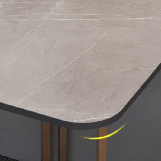 Modern Dining Table Sintered Stone Drop-Leaf Dining Table for Home Use
