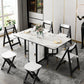 Modern Style White Dining Table Rectangle Drop-Leaf Dining Table for Home Use Clearhalo ' dining_table' 'Dining Tables & Seating' 'Dining Tables' 'furn' 'furn_dining_table' 'Furniture' 'furniture_dining_table' 'Kitchen & Dining Furniture' 'kitchen&dining_furn' 'kitchen' 'kitchen_dining_table' 4033675