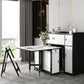 Modern Style White Dining Table Rectangle Drop-Leaf Dining Table for Home Use Clearhalo ' dining_table' 'Dining Tables & Seating' 'Dining Tables' 'furn' 'furn_dining_table' 'Furniture' 'furniture_dining_table' 'Kitchen & Dining Furniture' 'kitchen&dining_furn' 'kitchen' 'kitchen_dining_table' 4033676