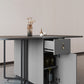 Modern Style Dining Table Sintered Stone Drop-Leaf Dining Table for Home Use Clearhalo ' dining_table' 'Dining Tables & Seating' 'Dining Tables' 'furn' 'furn_dining_table' 'Furniture' 'furniture_dining_table' 'Kitchen & Dining Furniture' 'kitchen&dining_furn' 'kitchen' 'kitchen_dining_table' 4033690