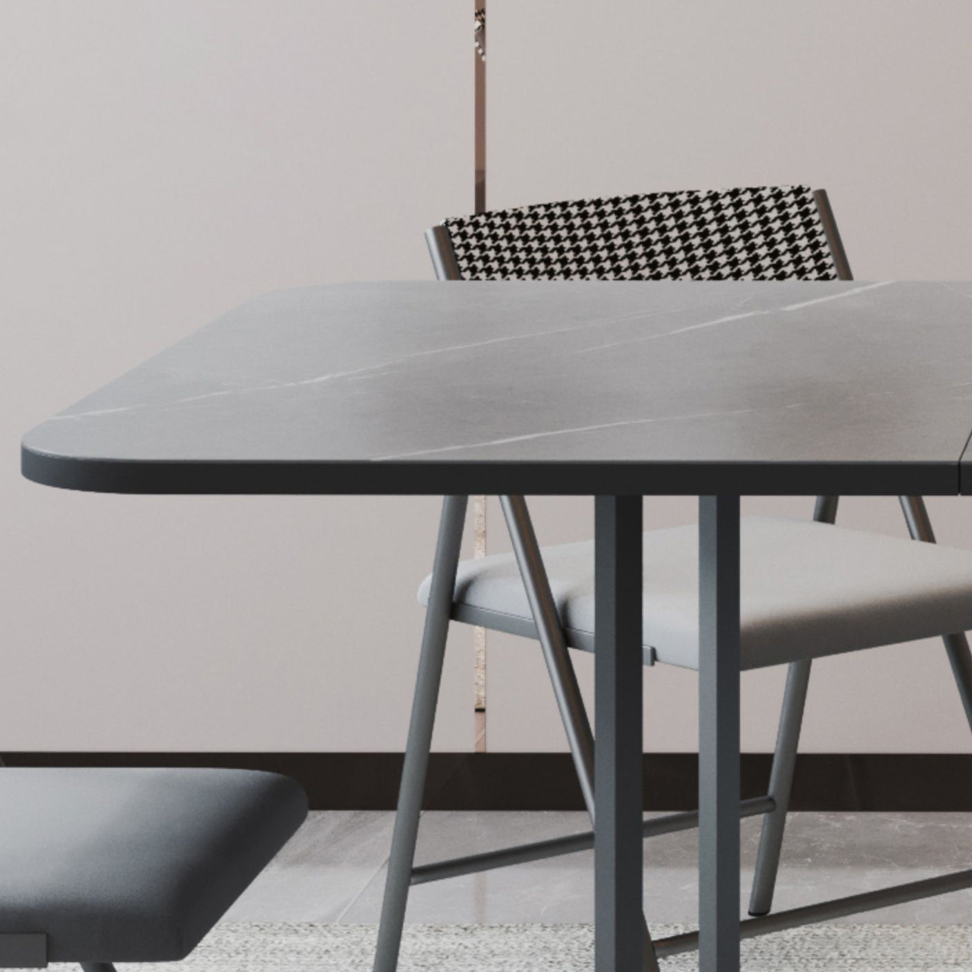 Modern Style Dining Table Sintered Stone Drop-Leaf Dining Table for Home Use Clearhalo ' dining_table' 'Dining Tables & Seating' 'Dining Tables' 'furn' 'furn_dining_table' 'Furniture' 'furniture_dining_table' 'Kitchen & Dining Furniture' 'kitchen&dining_furn' 'kitchen' 'kitchen_dining_table' 4033694