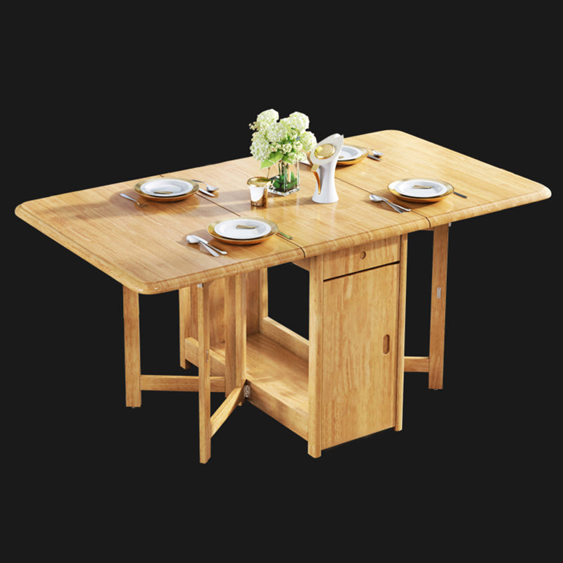 Mid-Century Modern Dining Table Rectangle Solid Wood Drop-Leaf Dining Table for Home Use Natural Without Chairs Clearhalo ' dining_table' 'Dining Tables & Seating' 'Dining Tables' 'furn' 'furn_dining_table' 'Furniture' 'furniture_dining_table' 'Kitchen & Dining Furniture' 'kitchen&dining_furn' 'kitchen' 'kitchen_dining_table' 4033703