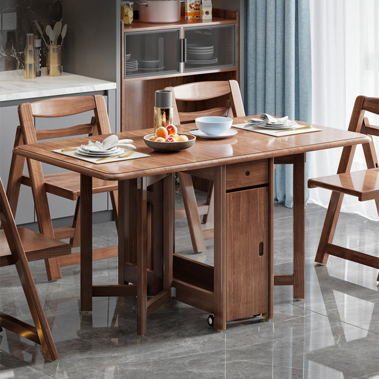 Mid-Century Modern Dining Table Rectangle Solid Wood Drop-Leaf Dining Table for Home Use Clearhalo ' dining_table' 'Dining Tables & Seating' 'Dining Tables' 'furn' 'furn_dining_table' 'Furniture' 'furniture_dining_table' 'Kitchen & Dining Furniture' 'kitchen&dining_furn' 'kitchen' 'kitchen_dining_table' 4033704