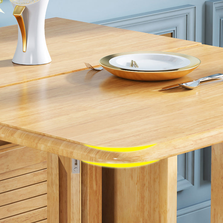 Mid-Century Modern Dining Table Rectangle Solid Wood Drop-Leaf Dining Table for Home Use Clearhalo ' dining_table' 'Dining Tables & Seating' 'Dining Tables' 'furn' 'furn_dining_table' 'Furniture' 'furniture_dining_table' 'Kitchen & Dining Furniture' 'kitchen&dining_furn' 'kitchen' 'kitchen_dining_table' 4033706