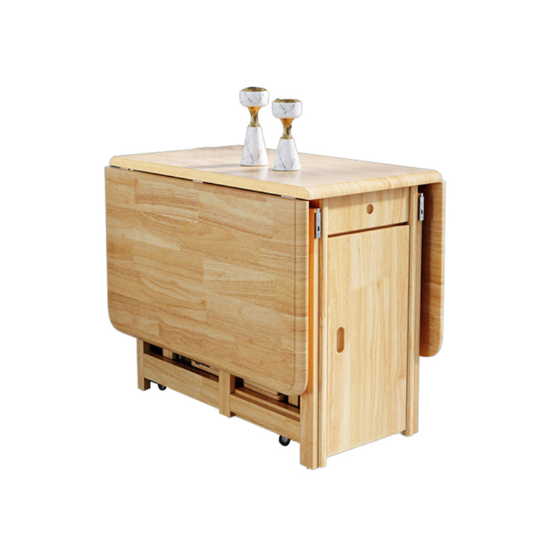 Mid-Century Modern Dining Table Rectangle Solid Wood Drop-Leaf Dining Table for Home Use Clearhalo ' dining_table' 'Dining Tables & Seating' 'Dining Tables' 'furn' 'furn_dining_table' 'Furniture' 'furniture_dining_table' 'Kitchen & Dining Furniture' 'kitchen&dining_furn' 'kitchen' 'kitchen_dining_table' 4033707