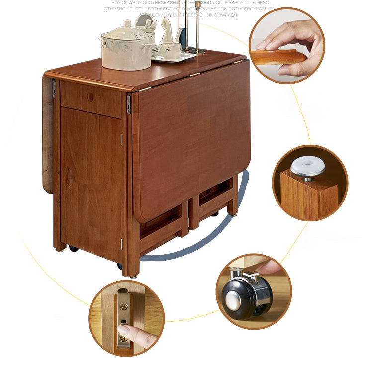 Mid-Century Modern Dining Table Rectangle Solid Wood Drop-Leaf Dining Table for Home Use Clearhalo ' dining_table' 'Dining Tables & Seating' 'Dining Tables' 'furn' 'furn_dining_table' 'Furniture' 'furniture_dining_table' 'Kitchen & Dining Furniture' 'kitchen&dining_furn' 'kitchen' 'kitchen_dining_table' 4033710