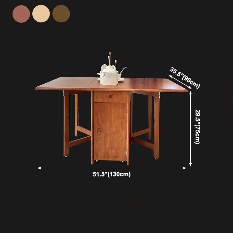 Mid-Century Modern Dining Table Rectangle Solid Wood Drop-Leaf Dining Table for Home Use Clearhalo ' dining_table' 'Dining Tables & Seating' 'Dining Tables' 'furn' 'furn_dining_table' 'Furniture' 'furniture_dining_table' 'Kitchen & Dining Furniture' 'kitchen&dining_furn' 'kitchen' 'kitchen_dining_table' 4033714