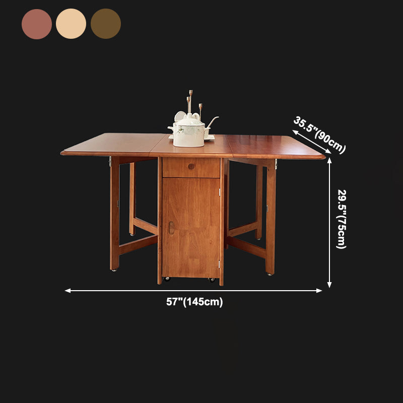 Mid-Century Modern Dining Table Rectangle Solid Wood Drop-Leaf Dining Table for Home Use Clearhalo ' dining_table' 'Dining Tables & Seating' 'Dining Tables' 'furn' 'furn_dining_table' 'Furniture' 'furniture_dining_table' 'Kitchen & Dining Furniture' 'kitchen&dining_furn' 'kitchen' 'kitchen_dining_table' 4033715