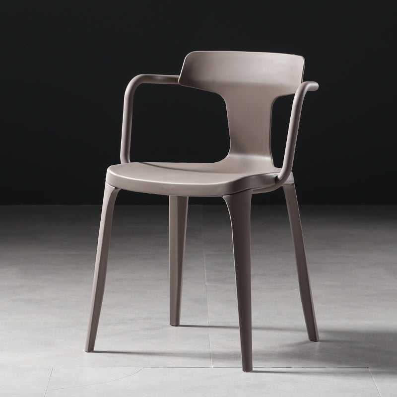 Contemporary Style Plastic Dining Chairs Dining Arm Side Chairs for Kitchen Grey 1 Piece Clearhalo ' kitchen&dining_furn' 'Dining Chairs' 'Dining Tables & Seating' 'dining_chair' 'furn' 'furn_dining_chair' 'Furniture' 'furniture_dining_chair' 'Kitchen & Dining Furniture' 'kitchen' 4037641