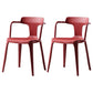 Contemporary Style Plastic Dining Chairs Dining Arm Side Chairs for Kitchen Crimson 2 Piece Set Clearhalo ' kitchen&dining_furn' 'Dining Chairs' 'Dining Tables & Seating' 'dining_chair' 'furn' 'furn_dining_chair' 'Furniture' 'furniture_dining_chair' 'Kitchen & Dining Furniture' 'kitchen' 4037649