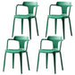 Contemporary Style Plastic Dining Chairs Dining Arm Side Chairs for Kitchen Green 4 Piece Set Clearhalo ' kitchen&dining_furn' 'Dining Chairs' 'Dining Tables & Seating' 'dining_chair' 'furn' 'furn_dining_chair' 'Furniture' 'furniture_dining_chair' 'Kitchen & Dining Furniture' 'kitchen' 4037651