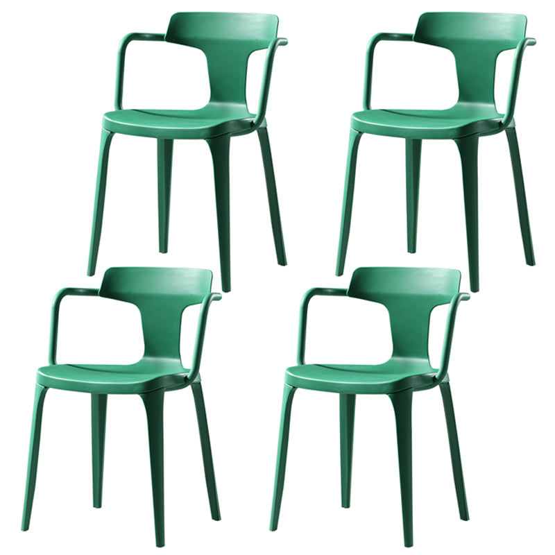 Contemporary Style Plastic Dining Chairs Dining Arm Side Chairs for Kitchen Green 4 Piece Set Clearhalo ' kitchen&dining_furn' 'Dining Chairs' 'Dining Tables & Seating' 'dining_chair' 'furn' 'furn_dining_chair' 'Furniture' 'furniture_dining_chair' 'Kitchen & Dining Furniture' 'kitchen' 4037651