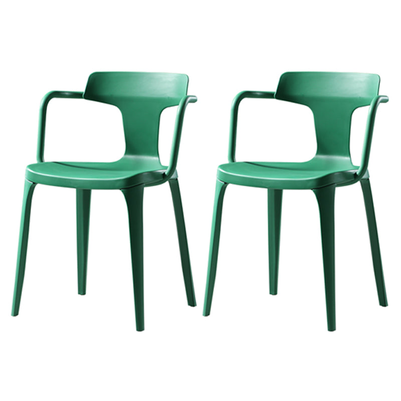 Contemporary Style Plastic Dining Chairs Dining Arm Side Chairs for Kitchen Green 2 Piece Set Clearhalo ' kitchen&dining_furn' 'Dining Chairs' 'Dining Tables & Seating' 'dining_chair' 'furn' 'furn_dining_chair' 'Furniture' 'furniture_dining_chair' 'Kitchen & Dining Furniture' 'kitchen' 4037655