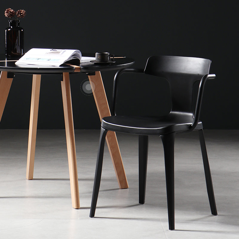 Contemporary Style Plastic Dining Chairs Dining Arm Side Chairs for Kitchen Clearhalo ' kitchen&dining_furn' 'Dining Chairs' 'Dining Tables & Seating' 'dining_chair' 'furn' 'furn_dining_chair' 'Furniture' 'furniture_dining_chair' 'Kitchen & Dining Furniture' 'kitchen' 4037656