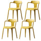 Contemporary Style Plastic Dining Chairs Dining Arm Side Chairs for Kitchen Yellow 4 Piece Set Clearhalo ' kitchen&dining_furn' 'Dining Chairs' 'Dining Tables & Seating' 'dining_chair' 'furn' 'furn_dining_chair' 'Furniture' 'furniture_dining_chair' 'Kitchen & Dining Furniture' 'kitchen' 4037657
