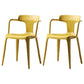 Contemporary Style Plastic Dining Chairs Dining Arm Side Chairs for Kitchen Yellow 2 Piece Set Clearhalo ' kitchen&dining_furn' 'Dining Chairs' 'Dining Tables & Seating' 'dining_chair' 'furn' 'furn_dining_chair' 'Furniture' 'furniture_dining_chair' 'Kitchen & Dining Furniture' 'kitchen' 4037659