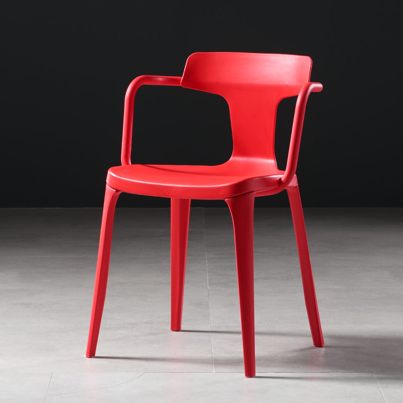 Contemporary Style Plastic Dining Chairs Dining Arm Side Chairs for Kitchen Red 1 Piece Clearhalo ' kitchen&dining_furn' 'Dining Chairs' 'Dining Tables & Seating' 'dining_chair' 'furn' 'furn_dining_chair' 'Furniture' 'furniture_dining_chair' 'Kitchen & Dining Furniture' 'kitchen' 4037661
