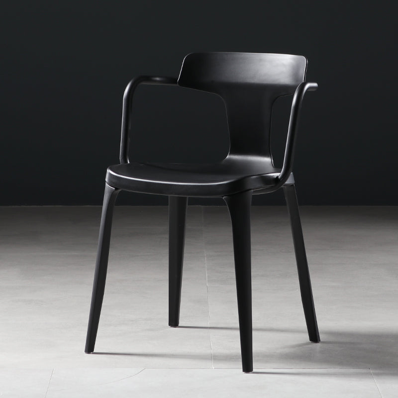 Contemporary Style Plastic Dining Chairs Dining Arm Side Chairs for Kitchen Black 1 Piece Clearhalo ' kitchen&dining_furn' 'Dining Chairs' 'Dining Tables & Seating' 'dining_chair' 'furn' 'furn_dining_chair' 'Furniture' 'furniture_dining_chair' 'Kitchen & Dining Furniture' 'kitchen' 4037664