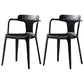 Contemporary Style Plastic Dining Chairs Dining Arm Side Chairs for Kitchen Black 2 Piece Set Clearhalo ' kitchen&dining_furn' 'Dining Chairs' 'Dining Tables & Seating' 'dining_chair' 'furn' 'furn_dining_chair' 'Furniture' 'furniture_dining_chair' 'Kitchen & Dining Furniture' 'kitchen' 4037665