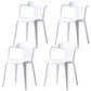 Contemporary Style Plastic Dining Chairs Dining Arm Side Chairs for Kitchen White 4 Piece Set Clearhalo ' kitchen&dining_furn' 'Dining Chairs' 'Dining Tables & Seating' 'dining_chair' 'furn' 'furn_dining_chair' 'Furniture' 'furniture_dining_chair' 'Kitchen & Dining Furniture' 'kitchen' 4037666