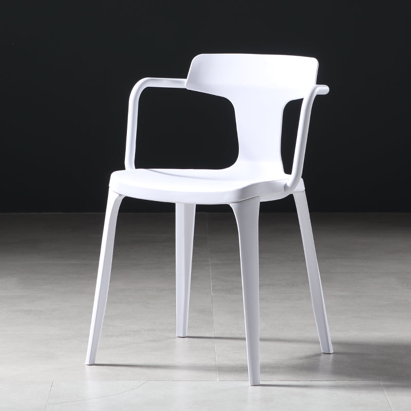 Contemporary Style Plastic Dining Chairs Dining Arm Side Chairs for Kitchen White 1 Piece Clearhalo ' kitchen&dining_furn' 'Dining Chairs' 'Dining Tables & Seating' 'dining_chair' 'furn' 'furn_dining_chair' 'Furniture' 'furniture_dining_chair' 'Kitchen & Dining Furniture' 'kitchen' 4037667
