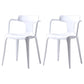 Contemporary Style Plastic Dining Chairs Dining Arm Side Chairs for Kitchen White 2 Piece Set Clearhalo ' kitchen&dining_furn' 'Dining Chairs' 'Dining Tables & Seating' 'dining_chair' 'furn' 'furn_dining_chair' 'Furniture' 'furniture_dining_chair' 'Kitchen & Dining Furniture' 'kitchen' 4037668