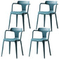 Contemporary Style Plastic Dining Chairs Dining Arm Side Chairs for Kitchen Blue 4 Piece Set Clearhalo ' kitchen&dining_furn' 'Dining Chairs' 'Dining Tables & Seating' 'dining_chair' 'furn' 'furn_dining_chair' 'Furniture' 'furniture_dining_chair' 'Kitchen & Dining Furniture' 'kitchen' 4037669