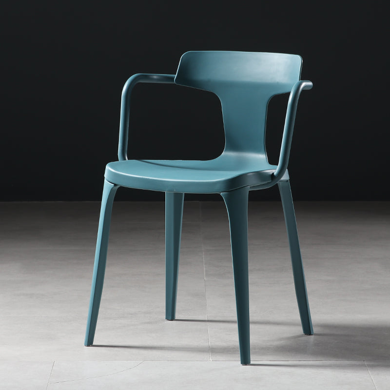 Contemporary Style Plastic Dining Chairs Dining Arm Side Chairs for Kitchen Blue 1 Piece Clearhalo ' kitchen&dining_furn' 'Dining Chairs' 'Dining Tables & Seating' 'dining_chair' 'furn' 'furn_dining_chair' 'Furniture' 'furniture_dining_chair' 'Kitchen & Dining Furniture' 'kitchen' 4037670