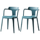 Contemporary Style Plastic Dining Chairs Dining Arm Side Chairs for Kitchen Blue 2 Piece Set Clearhalo ' kitchen&dining_furn' 'Dining Chairs' 'Dining Tables & Seating' 'dining_chair' 'furn' 'furn_dining_chair' 'Furniture' 'furniture_dining_chair' 'Kitchen & Dining Furniture' 'kitchen' 4037671