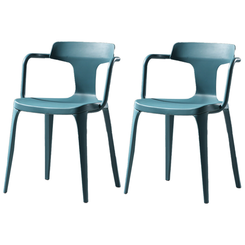 Contemporary Style Plastic Dining Chairs Dining Arm Side Chairs for Kitchen Blue 2 Piece Set Clearhalo ' kitchen&dining_furn' 'Dining Chairs' 'Dining Tables & Seating' 'dining_chair' 'furn' 'furn_dining_chair' 'Furniture' 'furniture_dining_chair' 'Kitchen & Dining Furniture' 'kitchen' 4037671