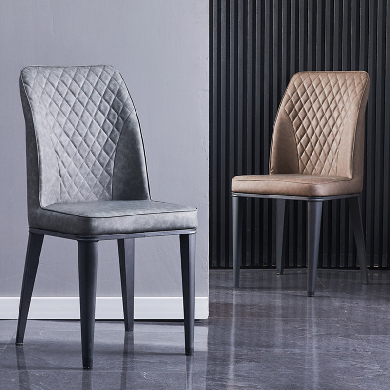 Scandinavian Indoor Side Chair Metal Upholstered Solid Back Dining Room Chair Clearhalo ' kitchen&dining_furn' 'Dining Chairs' 'Dining Tables & Seating' 'dining_chair' 'furn' 'furn_dining_chair' 'Furniture' 'furniture_dining_chair' 'Kitchen & Dining Furniture' 'kitchen' 4037673