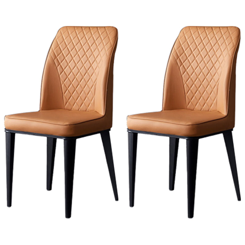 Scandinavian Indoor Side Chair Metal Upholstered Solid Back Dining Room Chair Coffee 2 Piece Set Clearhalo ' kitchen&dining_furn' 'Dining Chairs' 'Dining Tables & Seating' 'dining_chair' 'furn' 'furn_dining_chair' 'Furniture' 'furniture_dining_chair' 'Kitchen & Dining Furniture' 'kitchen' 4037678
