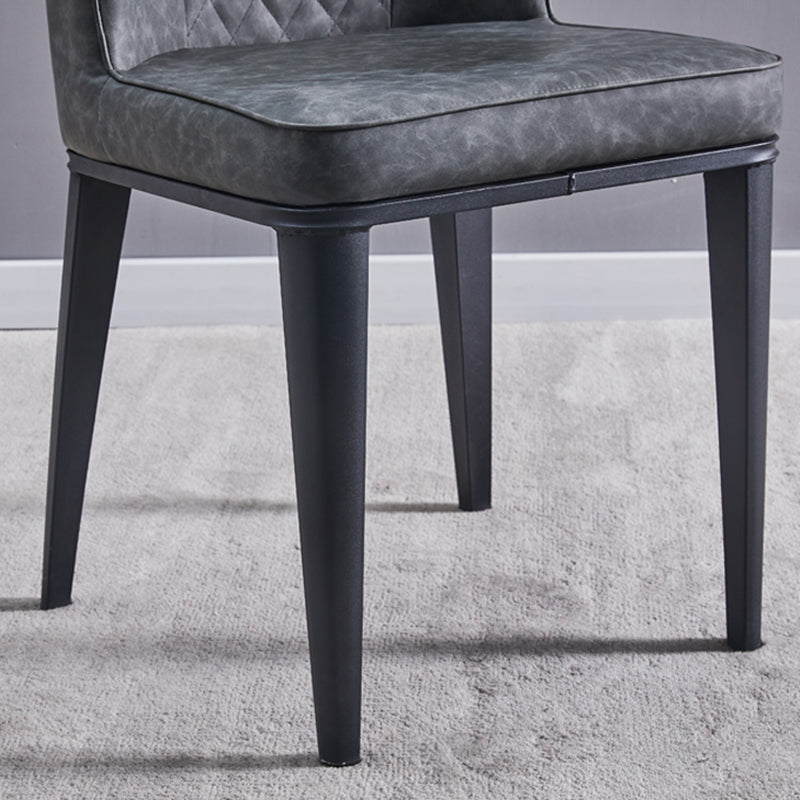 Scandinavian Indoor Side Chair Metal Upholstered Solid Back Dining Room Chair Clearhalo ' kitchen&dining_furn' 'Dining Chairs' 'Dining Tables & Seating' 'dining_chair' 'furn' 'furn_dining_chair' 'Furniture' 'furniture_dining_chair' 'Kitchen & Dining Furniture' 'kitchen' 4037688