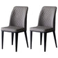 Scandinavian Indoor Side Chair Metal Upholstered Solid Back Dining Room Chair Dark Gray 2 Piece Set Clearhalo ' kitchen&dining_furn' 'Dining Chairs' 'Dining Tables & Seating' 'dining_chair' 'furn' 'furn_dining_chair' 'Furniture' 'furniture_dining_chair' 'Kitchen & Dining Furniture' 'kitchen' 4037689