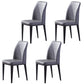 Scandinavian Indoor Side Chair Metal Upholstered Solid Back Dining Room Chair Dark Gray-Black 4 Piece Set Clearhalo ' kitchen&dining_furn' 'Dining Chairs' 'Dining Tables & Seating' 'dining_chair' 'furn' 'furn_dining_chair' 'Furniture' 'furniture_dining_chair' 'Kitchen & Dining Furniture' 'kitchen' 4037691
