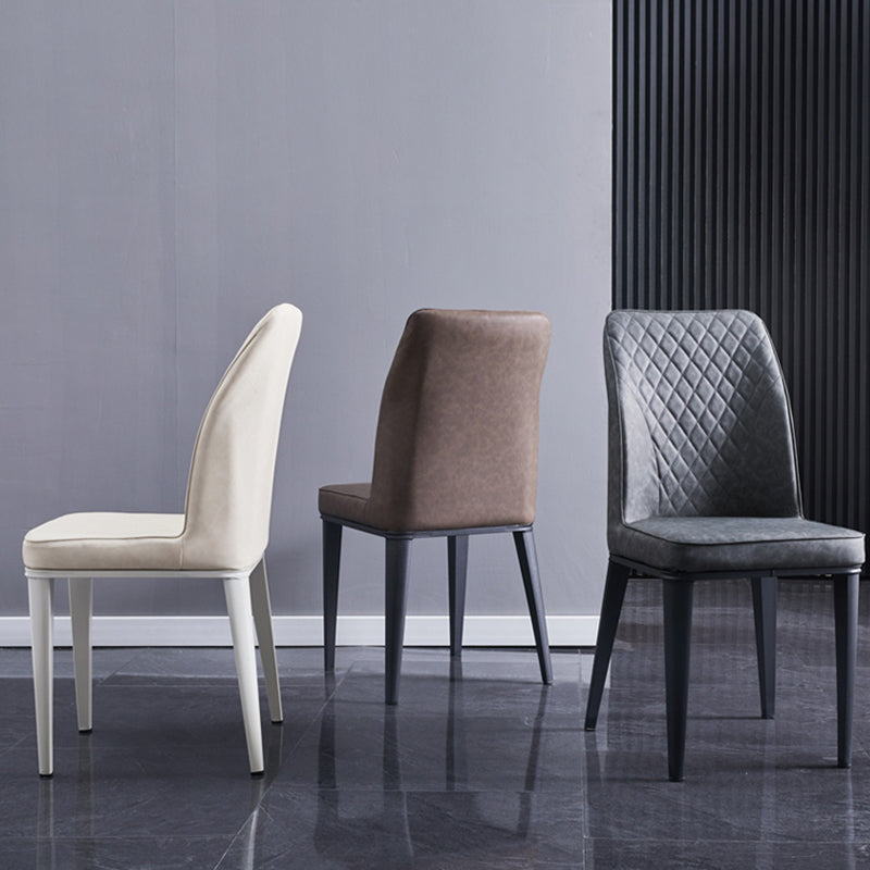 Scandinavian Indoor Side Chair Metal Upholstered Solid Back Dining Room Chair Clearhalo ' kitchen&dining_furn' 'Dining Chairs' 'Dining Tables & Seating' 'dining_chair' 'furn' 'furn_dining_chair' 'Furniture' 'furniture_dining_chair' 'Kitchen & Dining Furniture' 'kitchen' 4037692