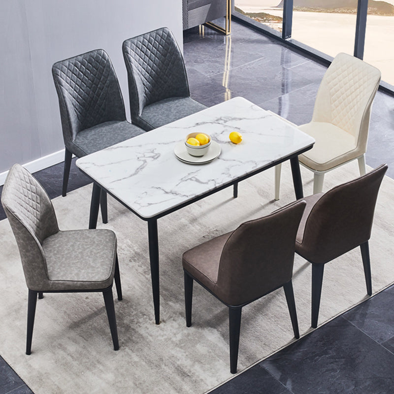 Scandinavian Indoor Side Chair Metal Upholstered Solid Back Dining Room Chair Clearhalo ' kitchen&dining_furn' 'Dining Chairs' 'Dining Tables & Seating' 'dining_chair' 'furn' 'furn_dining_chair' 'Furniture' 'furniture_dining_chair' 'Kitchen & Dining Furniture' 'kitchen' 4037695